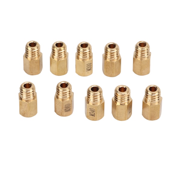 10 stk./sæt Hex Messing Karburator Hoveddyse Kit til Mikuni VM, TM, TMX 300‑390