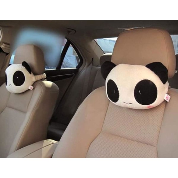 Cartoon Söt Panda Plysch Auto Bilstol Nackstöd Nackstödskudde