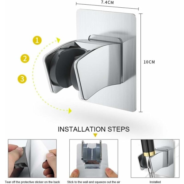 Duschhållare, Handduschhållare, 2 ST Justerbar självhäftande