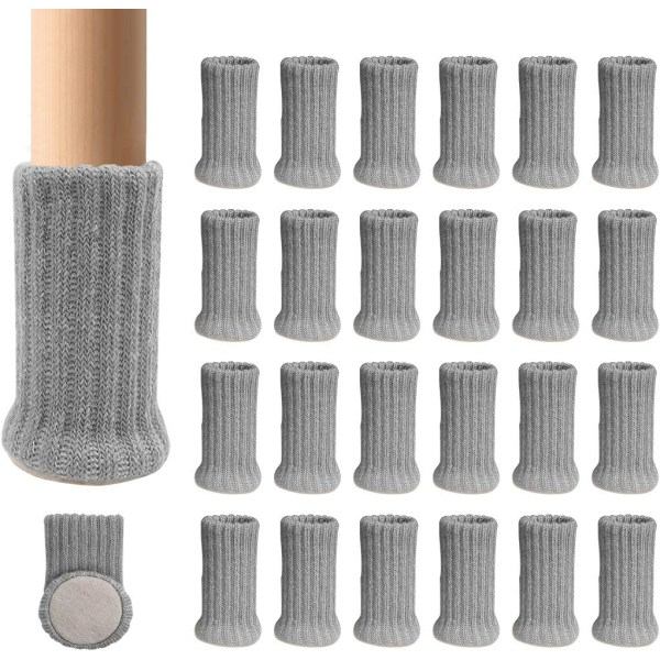 24 Strikket Anti-Skli Møbelsokker Kun for Stolsbein, Forhindrer