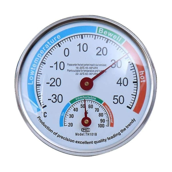 Pt Dial Termometer Väggpekare Hygrometer Hög precision För Hem Cigarr Reptil Inkubator Växthusbastu
