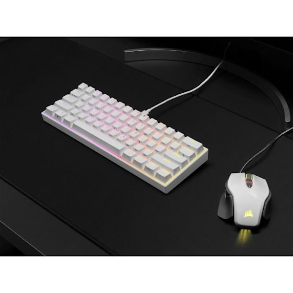 Corsair Keyboard K65 RGB Mini 60 % Mechanical Gaming White (CH-9194110-Fr)