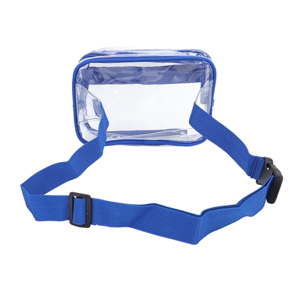 Genomskinlig Sling Bag Vattentät Stor Kapacitet Justerbar Rem Transparent PVC Bröst Midjeväska för Sport Resor Blå