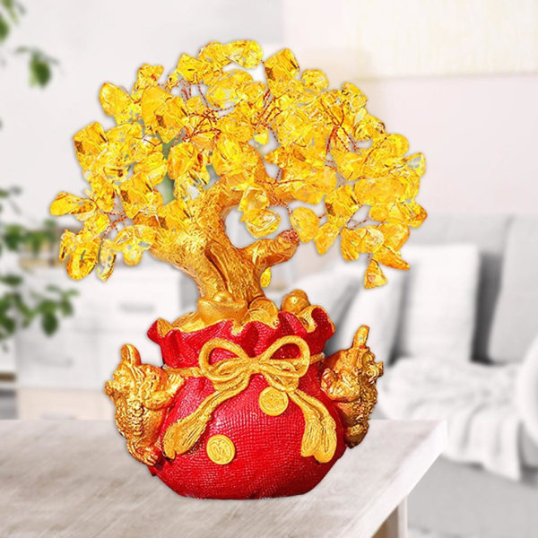 1/2/3 Crystal Money Tree Bonsai Style Feng Shui Ornament med Red without Stabd 1 Pc