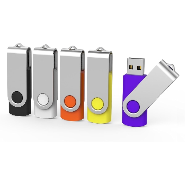 5-pakkaus 64 Gt USB-tikku 64 Gt muistitikku Thumb Drive Rotatin