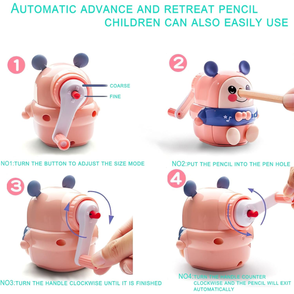 Pennvässare-Söt manuell pennvässare för barn, penna
