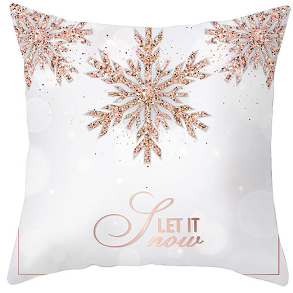 18' julrosa cover Snowflake Case Soffa Heminredning #8