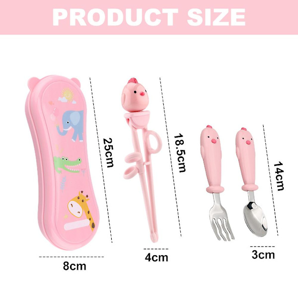 Barnservis Utbildning Ätpinnar Baby Lärande Ätpinnar Gaffel Sked Kompletterande matservis set style1