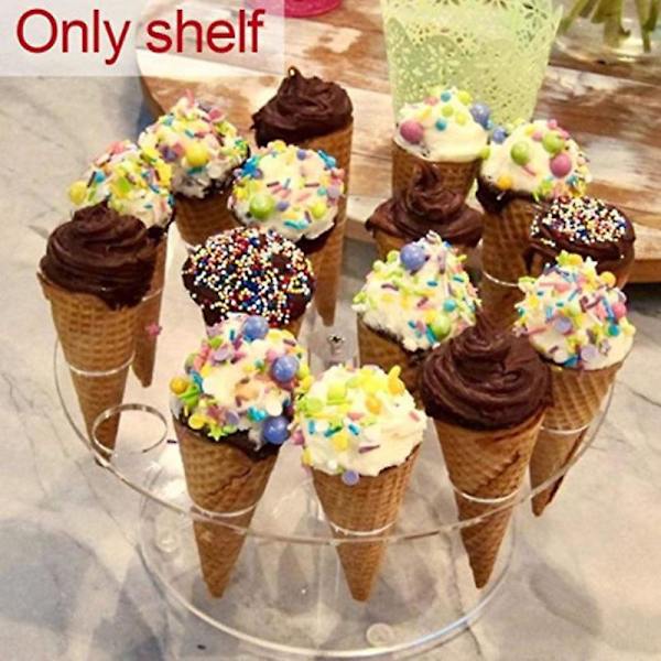 Glasstrutshållare, 16-kapacitets akrylglasstrutsställ Cupcake-strutsstativ, ställ för glassstrut - klar, 1st