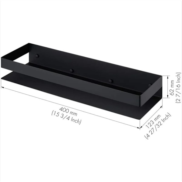 Vægmonterede Hylder 40CM Moderne Badeværelse Brusehylder SUS304 Rustfrit Stål Mat Sort