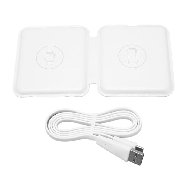 15W Magnetisk Sammenleggbar 3 i 1 Trådløs Lader Rask Trådløs Ladestasjon for QI for IPhone 14 13 12 SE 11 XS 8 for IOS Øretelefon Klokke