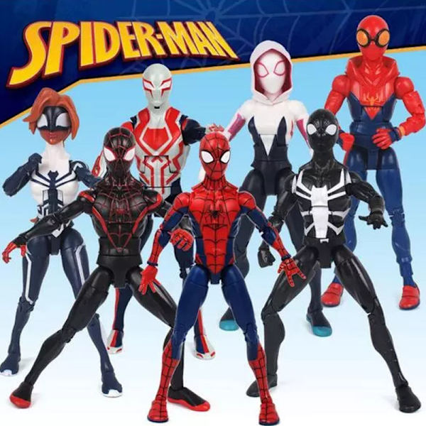 Marvel Avengers actionfigurer Spiderman Spider Woman Gwen Stacy Venom Black Spider-man Miles Morales Modellegetøj til børn A