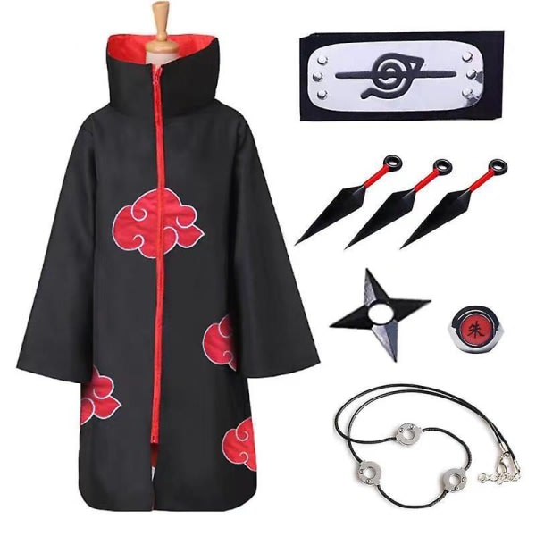SQBB Anime Naruto Cloak Cos Long Xiao Print Takki Punainen Cloud Robe XL