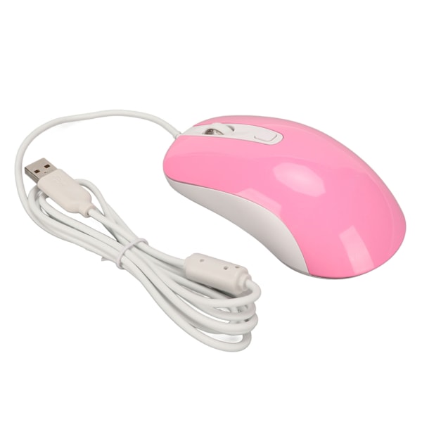 Kablet Gaming Mus RGB Bakgrunnsbelyst 3500DPI 4 Knapp Ergonomisk Design Kablet Datamus Rosa