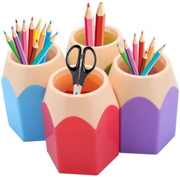 Sæt med 5 forskellige farvede blyanter Vase Pen Pot Makeup Brush