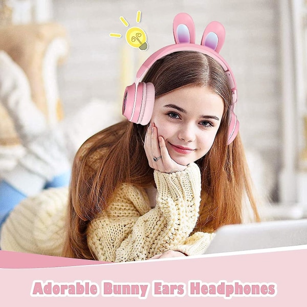 Barns Bluetooth Stereo Trådlöst Headset Vikbart Rabbit Ear Headset