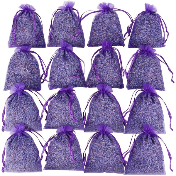 16 lilla franske tørrede lavendelposer Basteltasche - Lavendelposer Bryllupsposer, duftposer til hjemmeskuffer kommode, smuk tørret lavendel