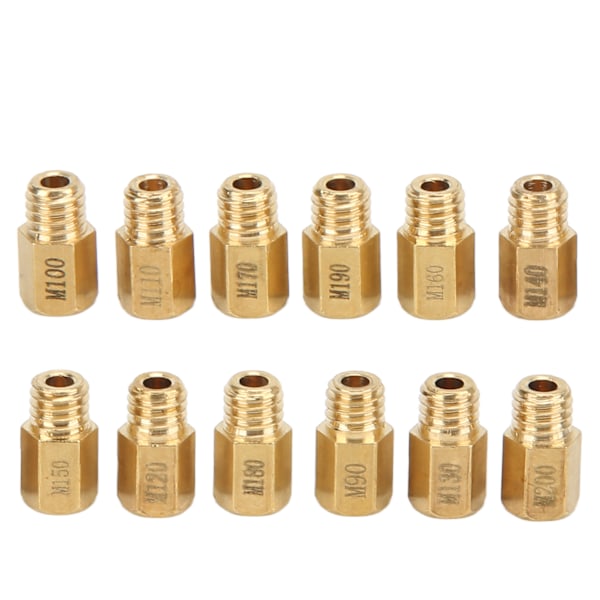 12kpl 90-200 Kultainen Metallinen Kaasuttimen Pääsuutin Sarja Mikuni VM, TM, TMX