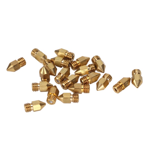 20 st MK8 Munstycksset 1,75 mm M6 Gänga Polerade Extrudermunstycken med Förvaringslåda för 3D-Skrivarersättning 0,8 mm