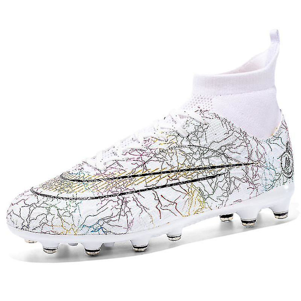 Fotballsko for menn Anti-Skli Fotballsko Knotter Gras Fotball Sneakers Yj068a White 42
