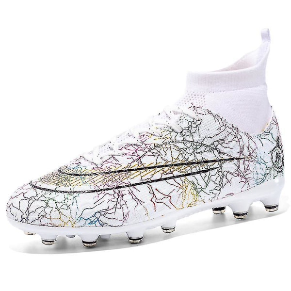 Fotbollsskor för män Halkfria fotbollsskor Klossar Gräs Fotbollssneakers Yj068a White 45