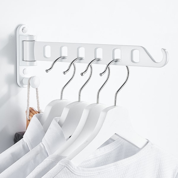 Fällbart torkställ Väggmonterat teleskopsklädställ white white 1pc
