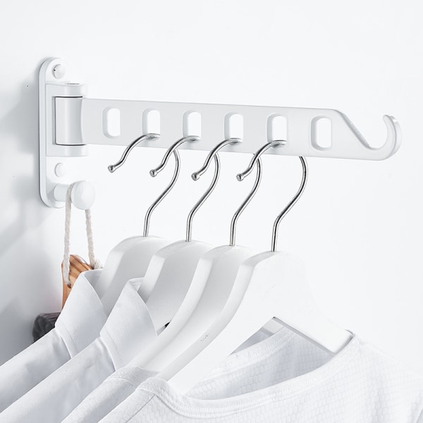 Fällbart torkställ Väggmonterat teleskopsklädställ white white 2pcs