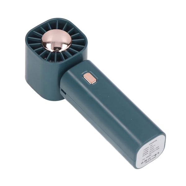 Handhållen Fläkt Hängande Design Typ C Uppladdningsbar Portabel Kylande USB-fläkt för Inomhus Utomhus 5V 1A Grön