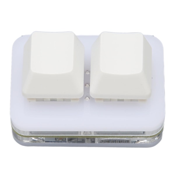 USB 2-knappars Mini-tangentbord med anpassningsbar RGB-bakgrundsbelysning, makronprogrammering, för Windows, OS X, Linux, vitt