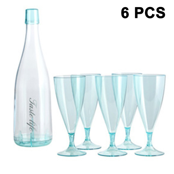 6-delat set (5 vinglas + 1 vinflaskbehållare) Travel