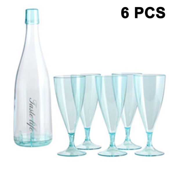 6-delt sett (5 vinglass + 1 vinflaskebeholder) Travel