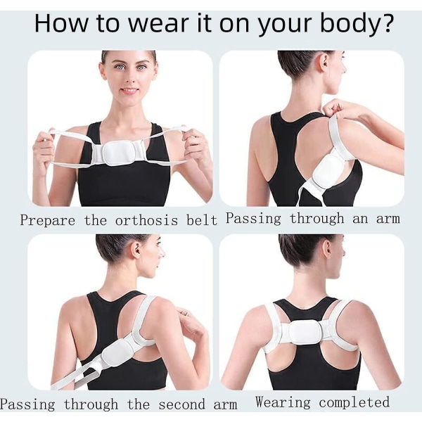 Posture Pro Fix nack- och axelkorrigering för barn och vuxna, justerbart övre hållningsstöd, bälte för att korrigera dålig hållning Black L