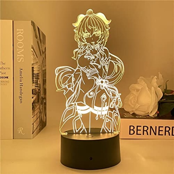 Spil Genshin Impact Figur Ganyu Night Light 3D LED Decorati