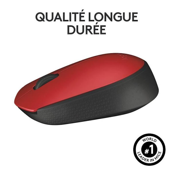 LOGITECH - M171 Ambidekster trådløs mus - Rød - Lang rekkevidde