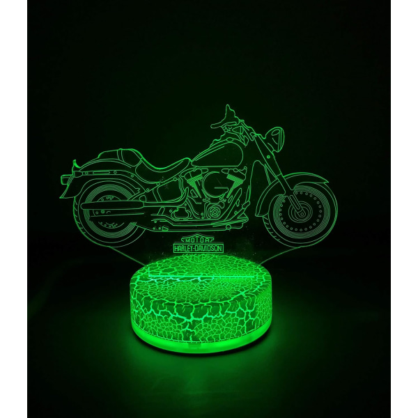 Harley Davidson Motorcykel Lampa Nattljus Presenter 3D 7 Färg