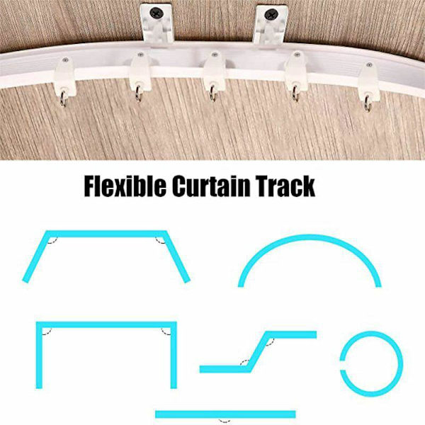 Flexibel gardinstång, 5 meter utdragbar gardinstång, rumsavdelare gardinstång