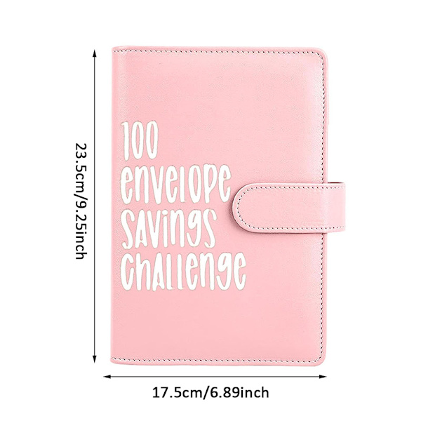 100 Envelope Challenge Binder Enkelt och roligt sätt att spara pink