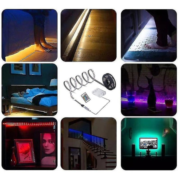 Led Strip Light Fjärrkontroll Batterilåda Drivs Hög Ljusstyrka Ip65 Vattentät Dekoration Dc 5v Rgb 5050 Tv Bakgrundsbelysning Rumsbelysning Väggdekor 3M