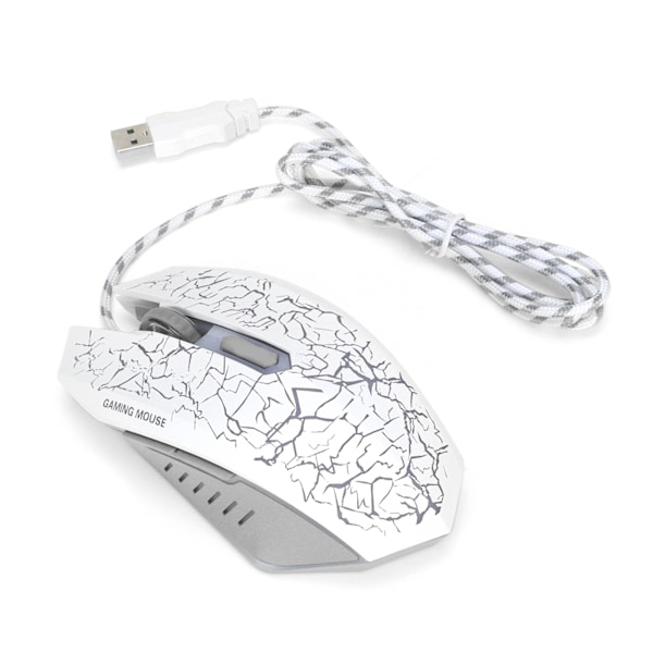 Kablet Gaming Mus USB-port Ergonomisk 3200 DPI Justerbar RGB Optisk Datatilbehør Hvit