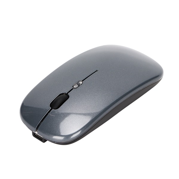 Trådløs Mus 2.4G Ergonomisk Dual Mode LED Pustelys 500mAh Oppladbart Batteri Justerbar DPI Kontormus Grå