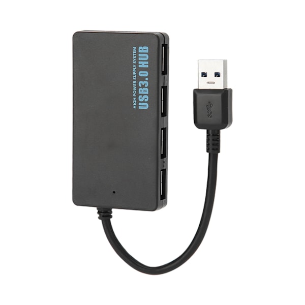 USB3.0 Hub 4 Portar Bra Värmeavledning 5Gbps Höghastighetsöverföring USB3.0 Splitter Dockningsstation Svart