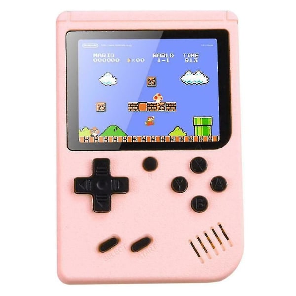 Two Player Gameboy Indbygget 500 Classic Game Retro Video Game Console Pink