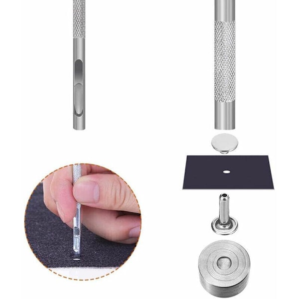 240 Sarjaa Nahkaniittejä Kaksinkertaiset Niitit Putkiniitit 4 Väriä 2 Kokoa Metalliniitit Kiinnitystyökaluilla DIY Nahkatöihin, Malli: 240 Sarjaa