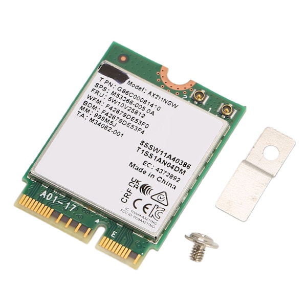 M.2 Nätverkskort AX211NGW M.2 KEY E CNVio 2 Trippel Frekvens 802.11ac BT5.2 Trådlöst WiFi Adapterkort för Win 10