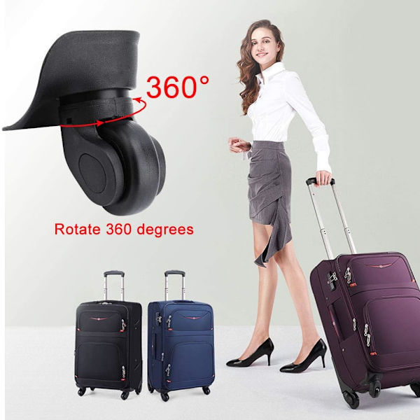 Bagagebyte Spinner Wheels Resväska Reservhjul Slitstarkt gummi mute hjul (svart)(2st)
