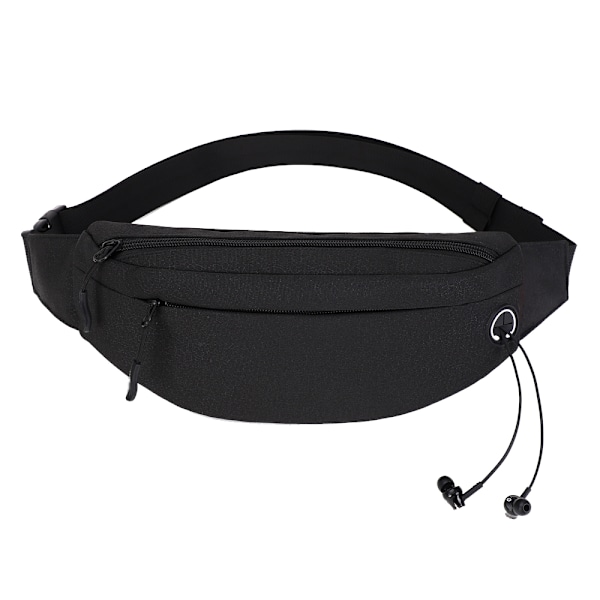 Fanny Pack med 4-blixtlåsfickor för löpvandring black