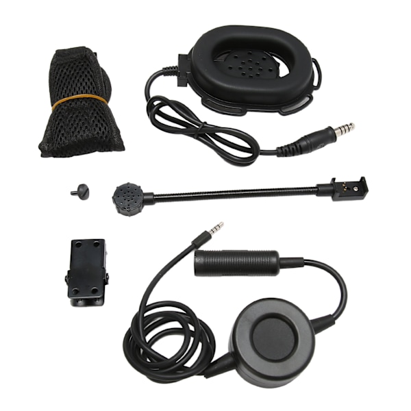 3.  5mm Walkie Talkie Headset Støyreduserende Justerbar Mikrofon 2-veis Radio Hodetelefoner med Vanntett PTT-adapter