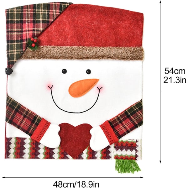2-pack julstol ryggöverdrag Jultomten Snowman Ren T