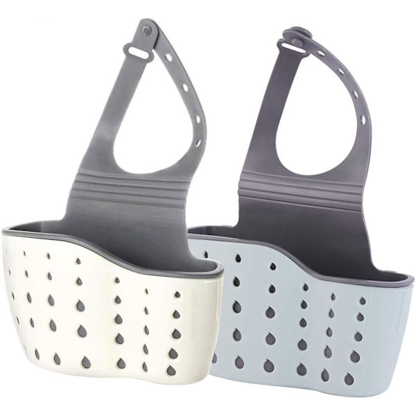 Diskbänk Caddy Svamphållare Silikon Plast Tvålhållare Hängande justerbar rem Kran Caddy