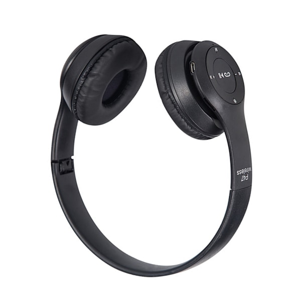 Bluetooth-kuulokkeet Langattomat Stereo Plug in Card Taitettavat Over Ear -kuulokkeet pelaamiseen, musta